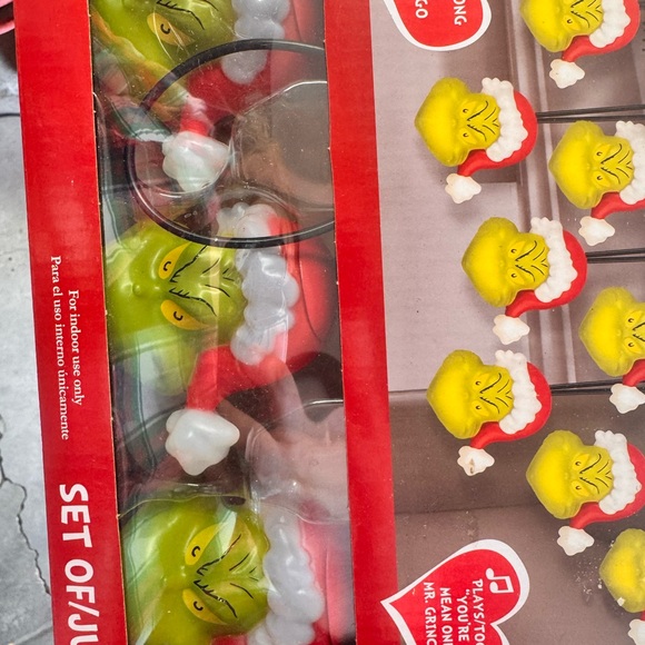 Grinch LED String Lights - Festive Red and Yellow - Picture 2 of 3